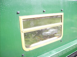 window guards on canal boat